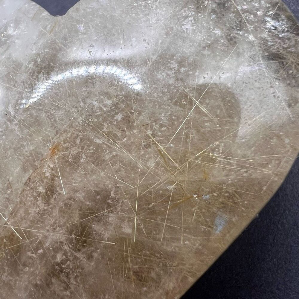 Golden Rutilated Clear Quartz‎ Heart (#3) - Picture 7 of 12